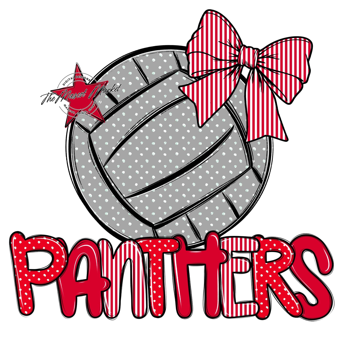Panthers Volleyball Spirit Design-Red