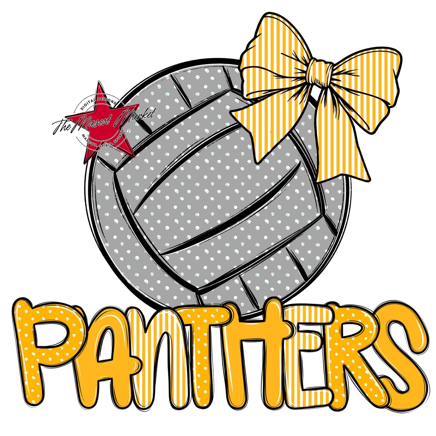 Panthers Volleyball Spirit Design-Yellow