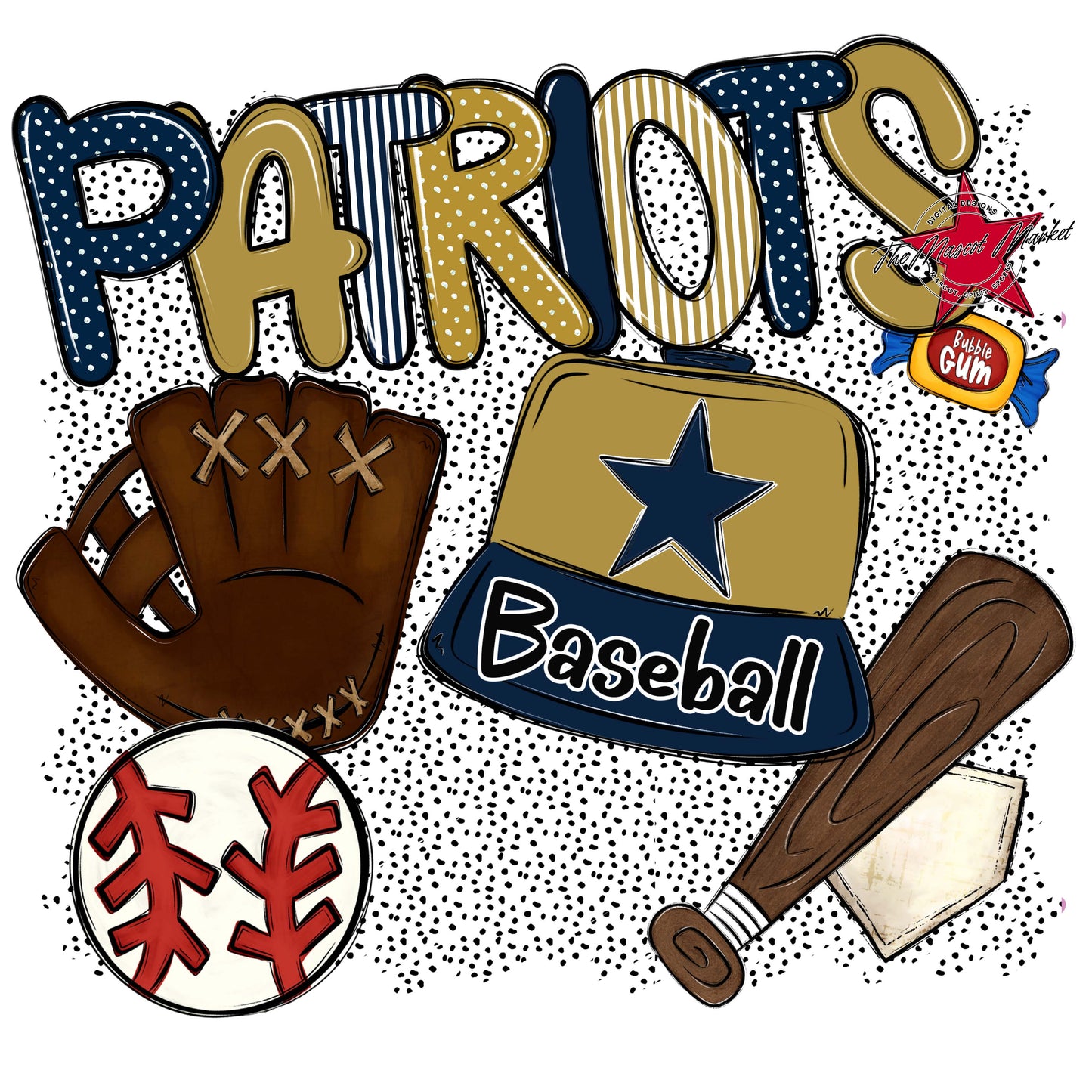 Patriots Baseball Spirit-Navy & Gold
