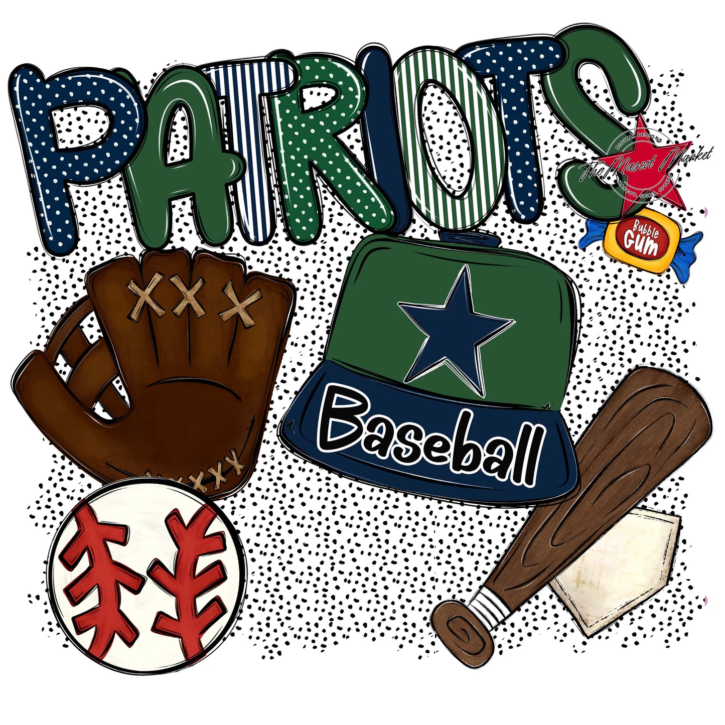 Patriots Baseball Spirit-Navy & Green