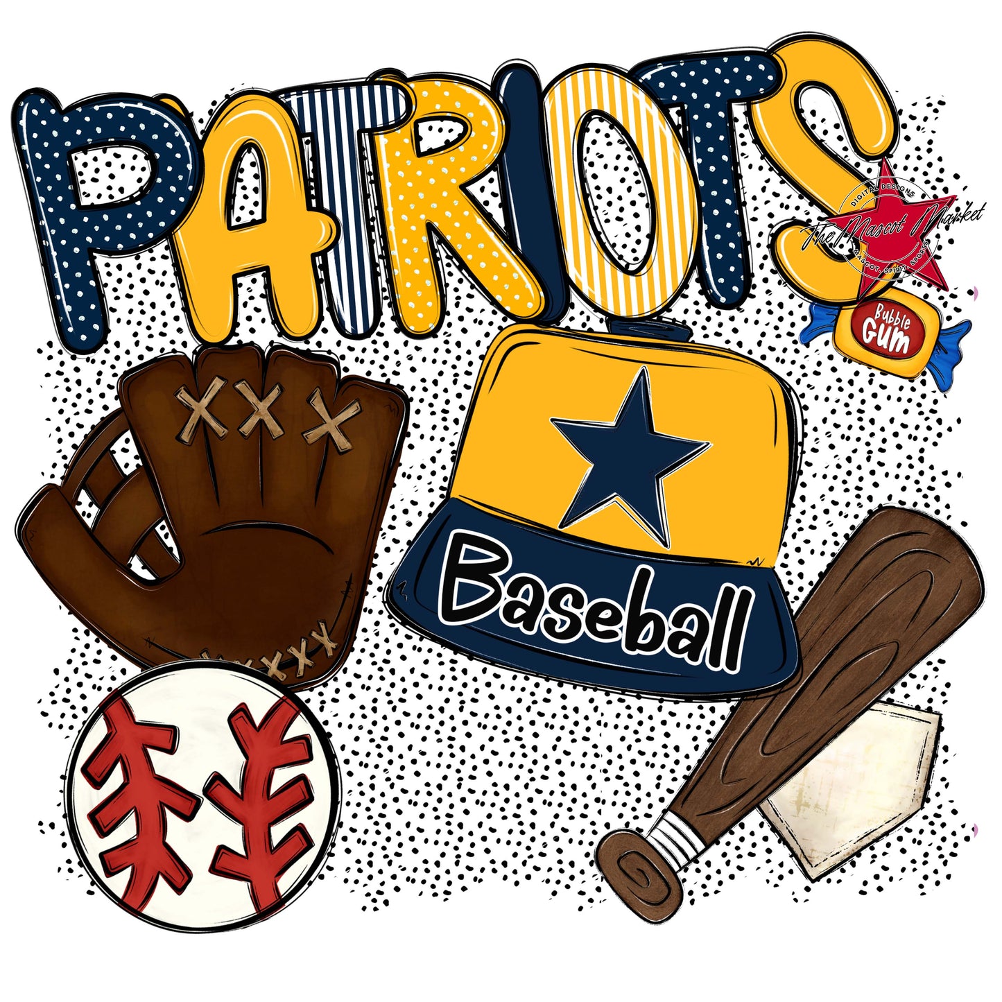 Patriots Baseball Spirit-Navy & Yellow