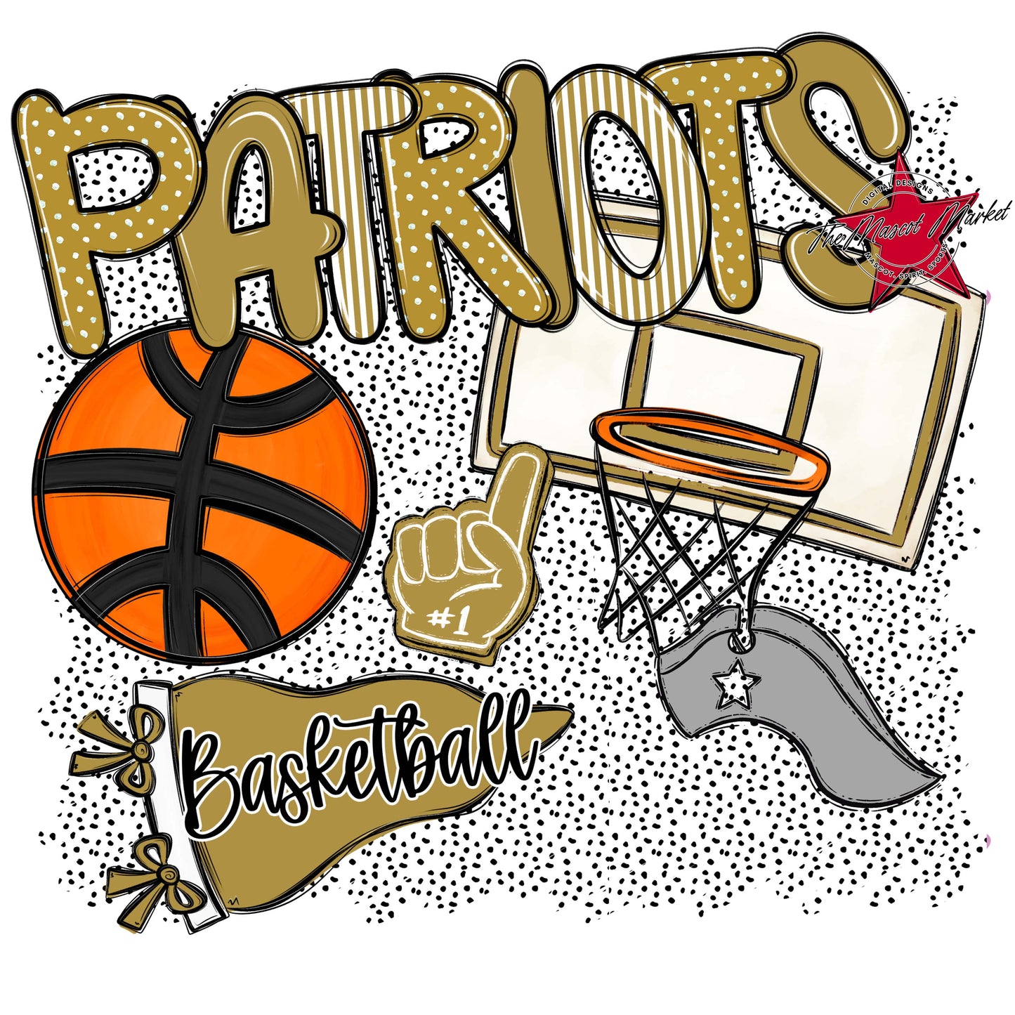 Patriots Basketball Spirit-Gold