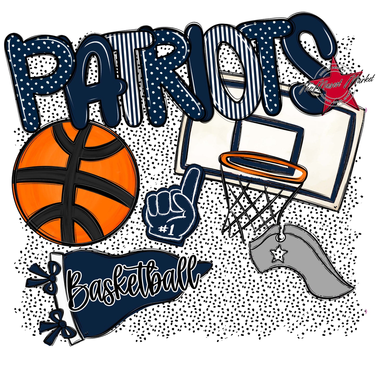 Patriots Basketball Spirit-Navy