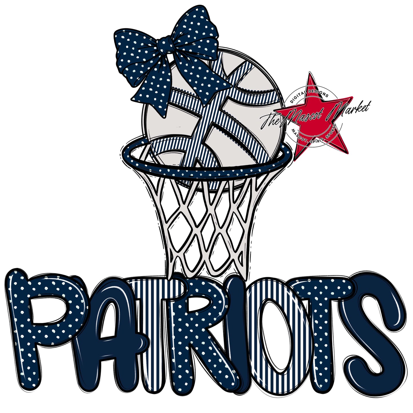 Patriots Basketball Spirit Design-Navy