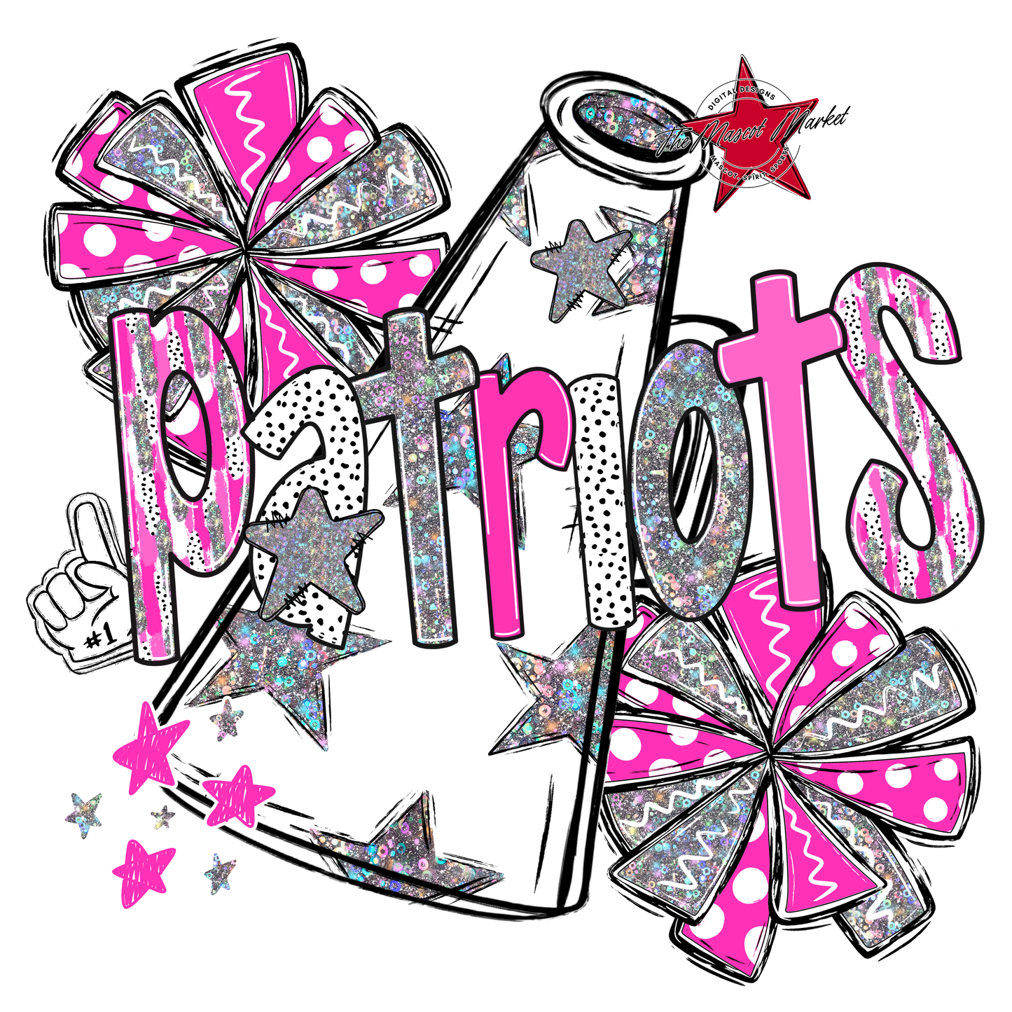 Patriots Cheer Megaphone Scrape-Pink