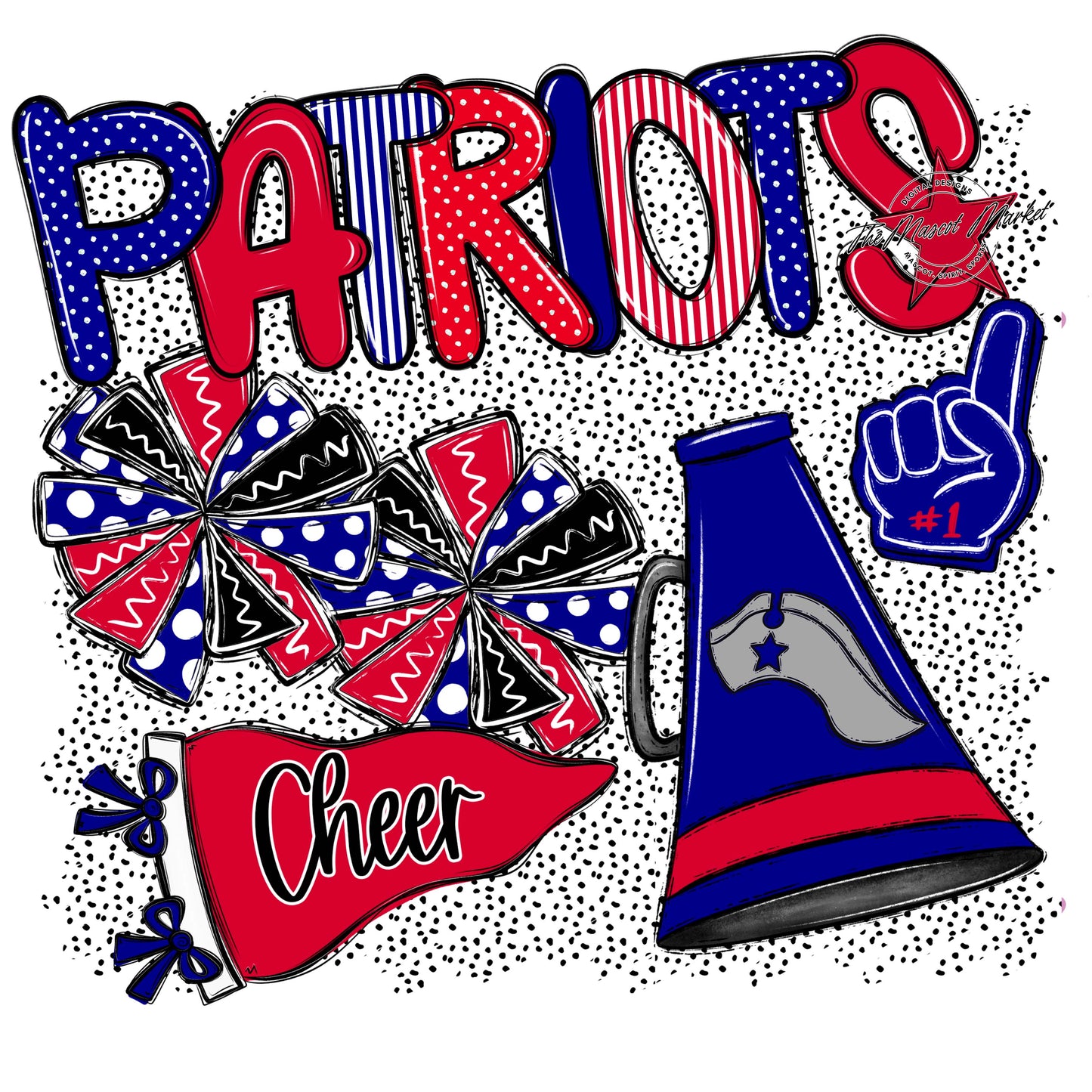 Patriots Cheer Spirit-Blue & Red