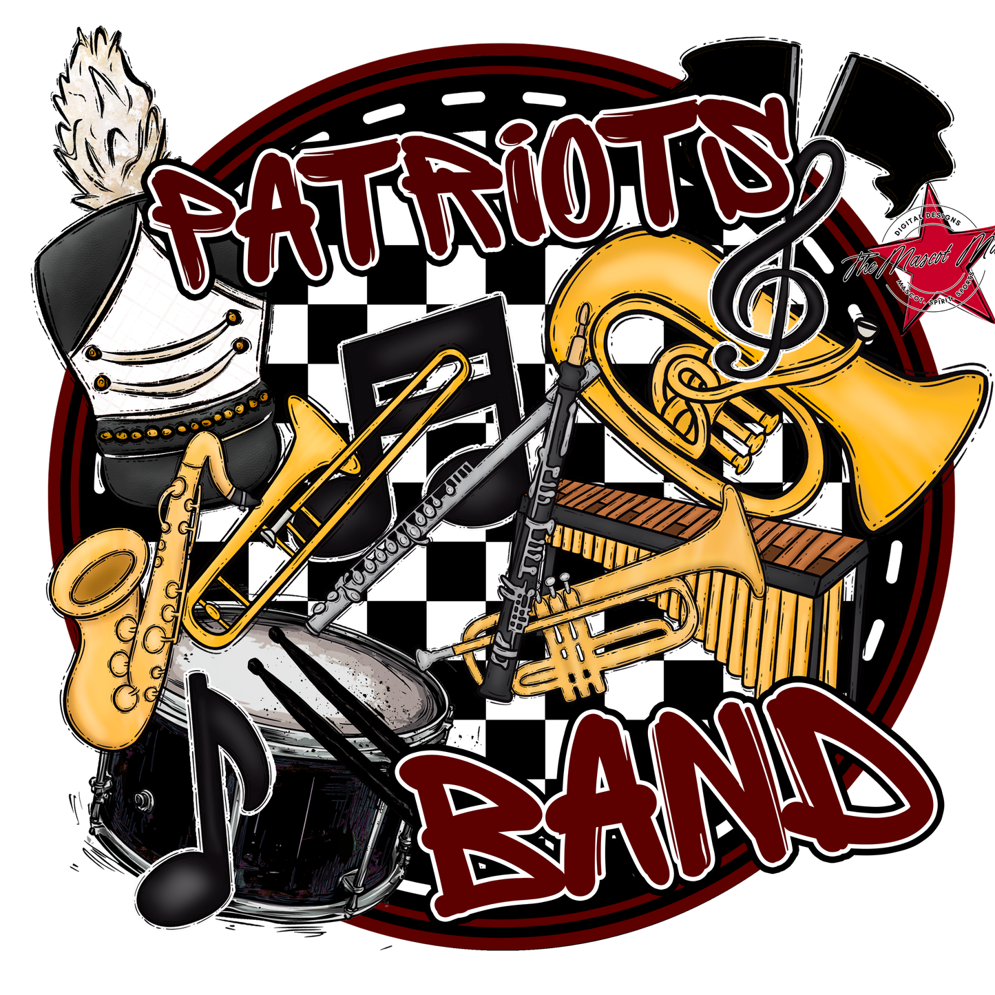 Patriots Circle Band Design-Maroon