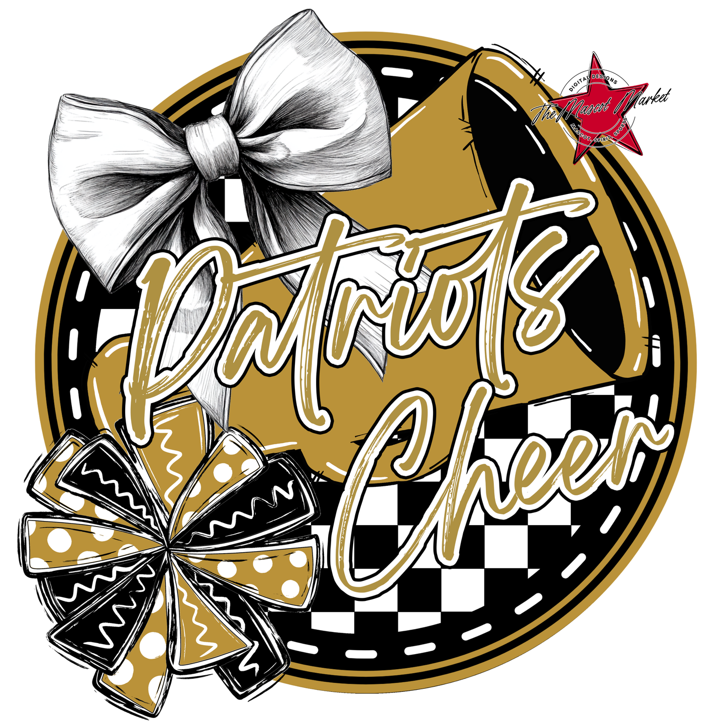Patriots Circle Cheer Design-Gold