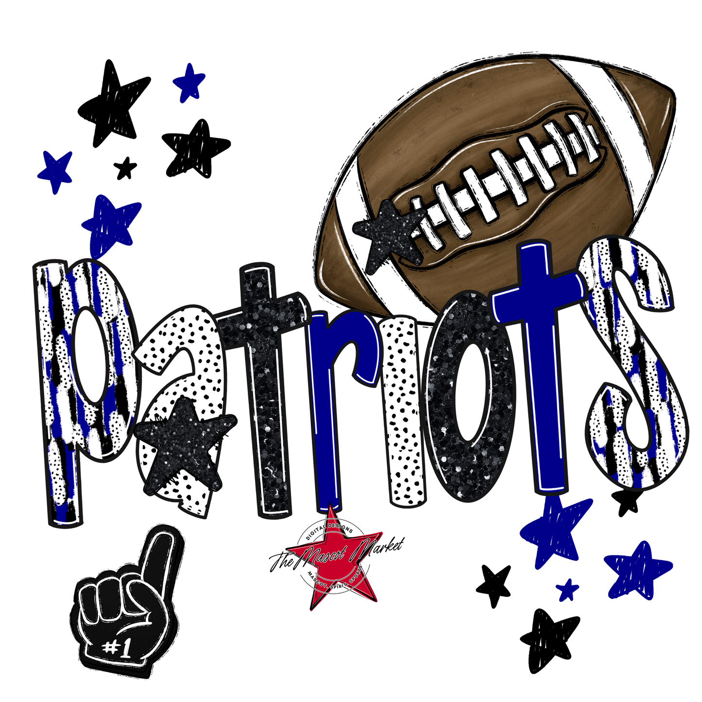 Patriots Football Scrape-Blue