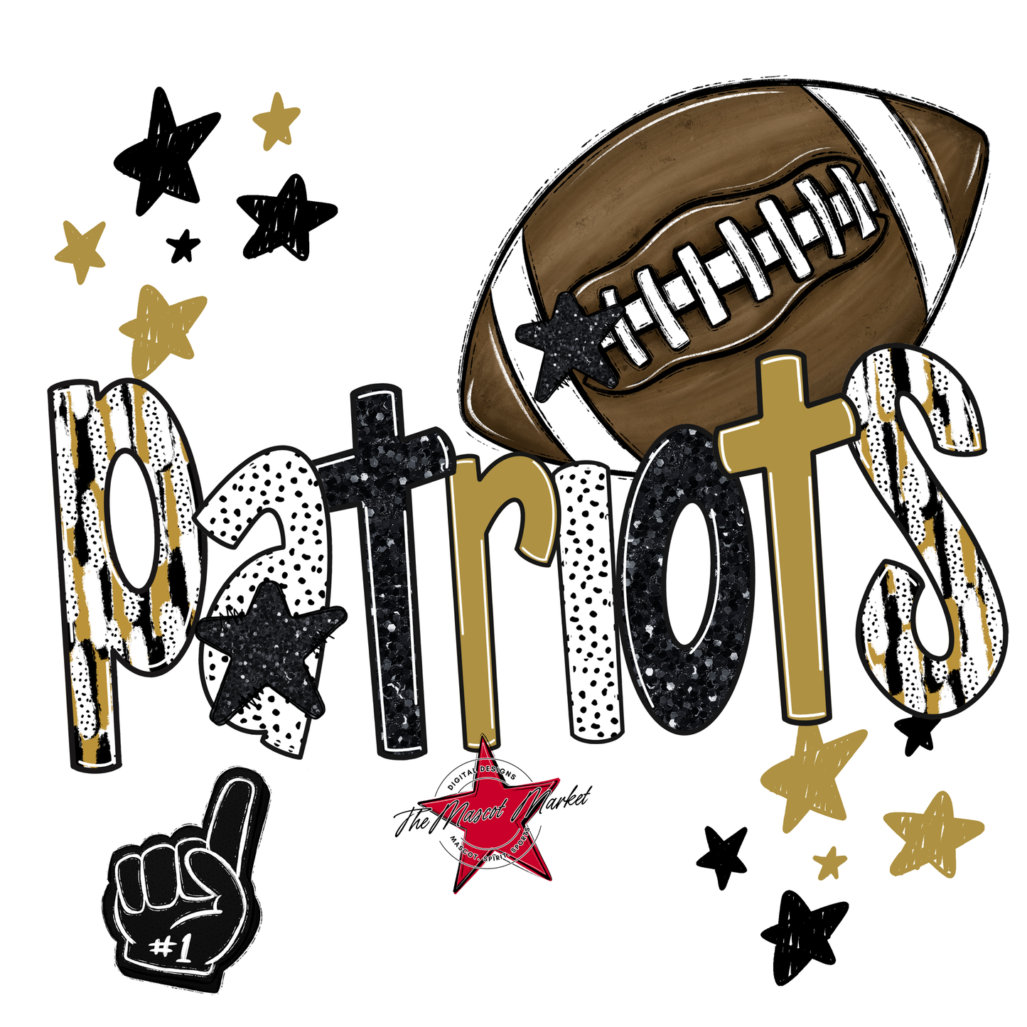 Patriots Football Scrape-Gold