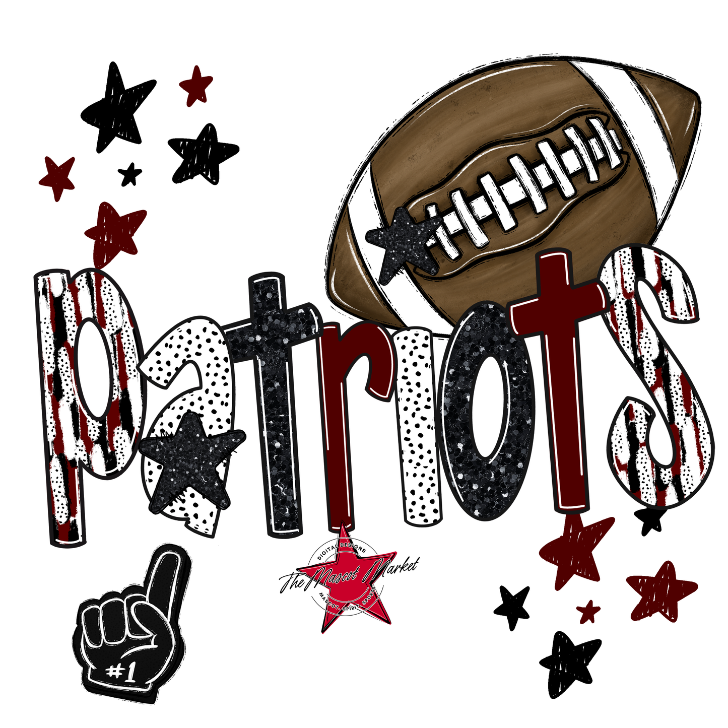 Patriots Football Scrape-Maroon