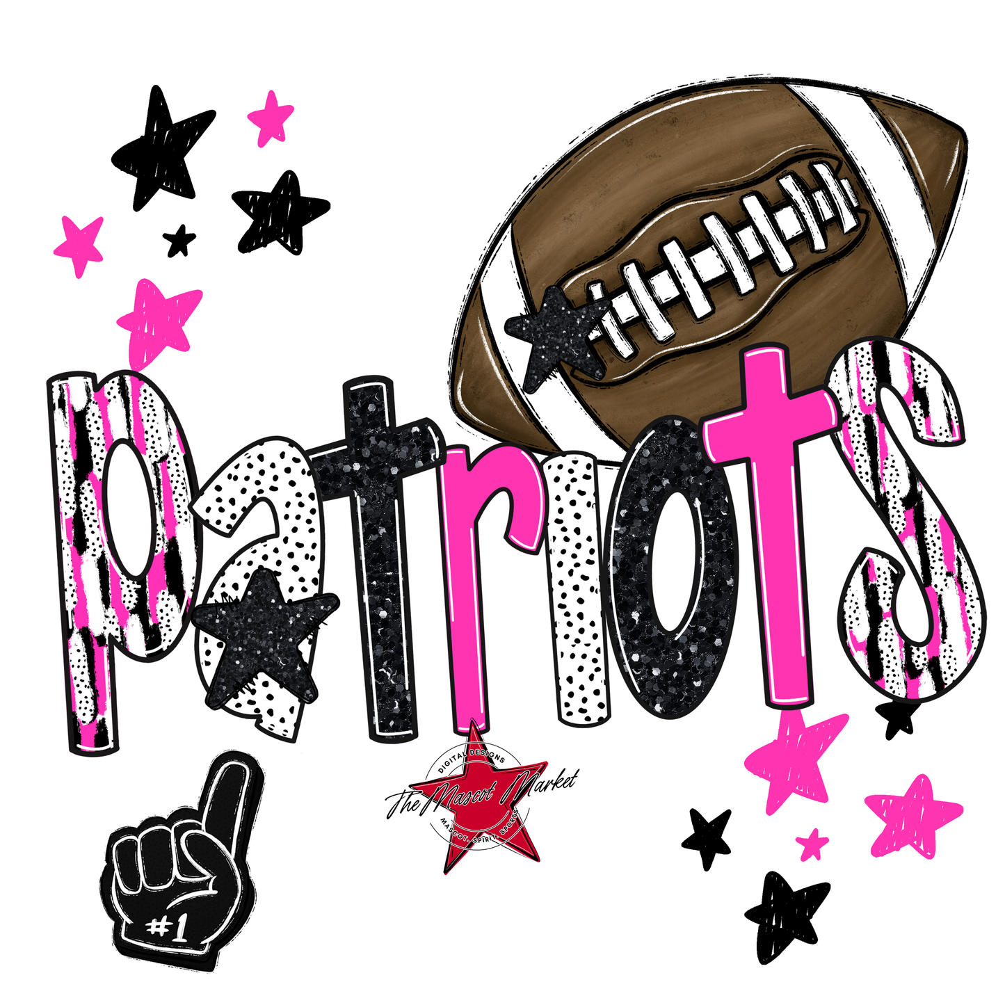 Patriots Football Scrape-Pink