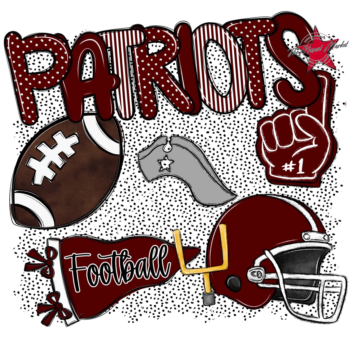 Patriots Football Spirit-Maroon