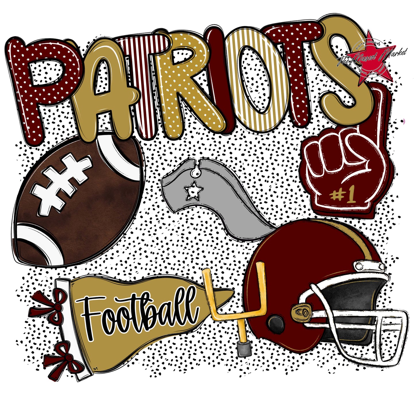 Patriots Football Spirit-Maroon & Gold