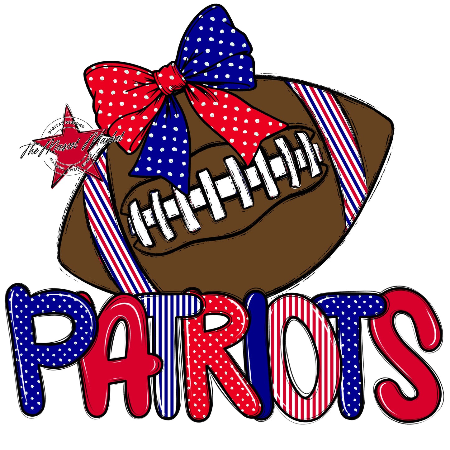 Patriots Football Spirit Design-Blue & Red