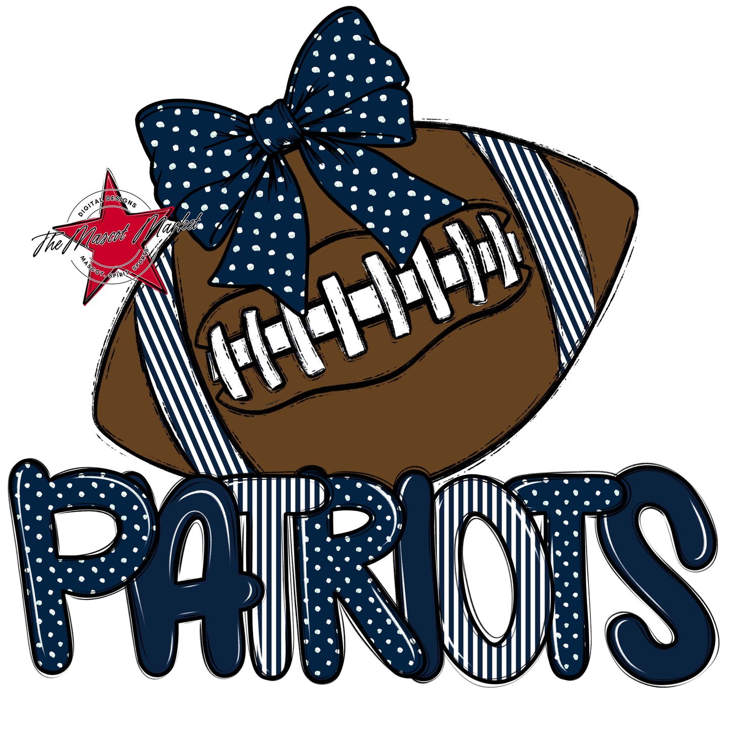 Patriots Football Spirit Design-Navy