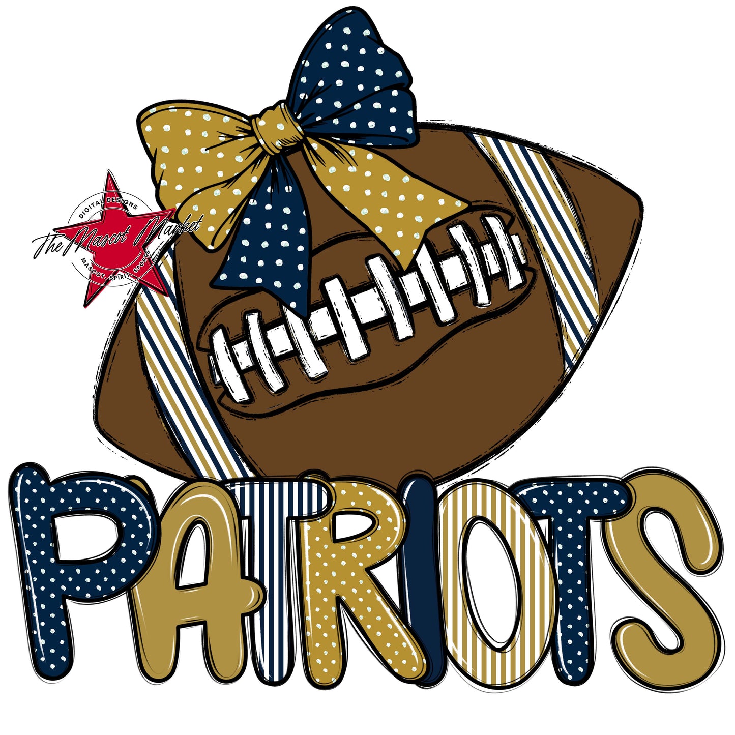 Patriots Football Spirit Design-Navy & Gold