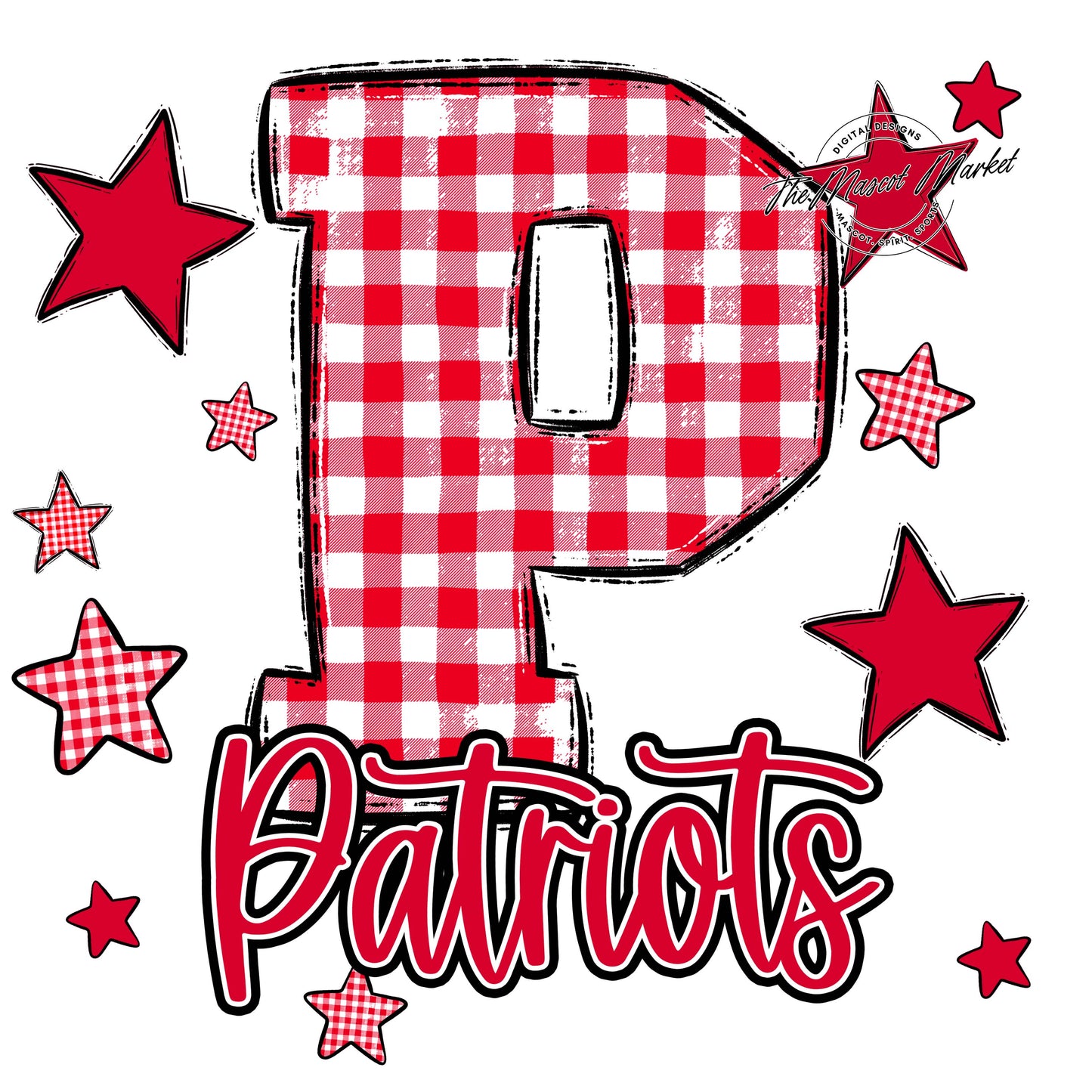Patriots Plaid Star Design-Red