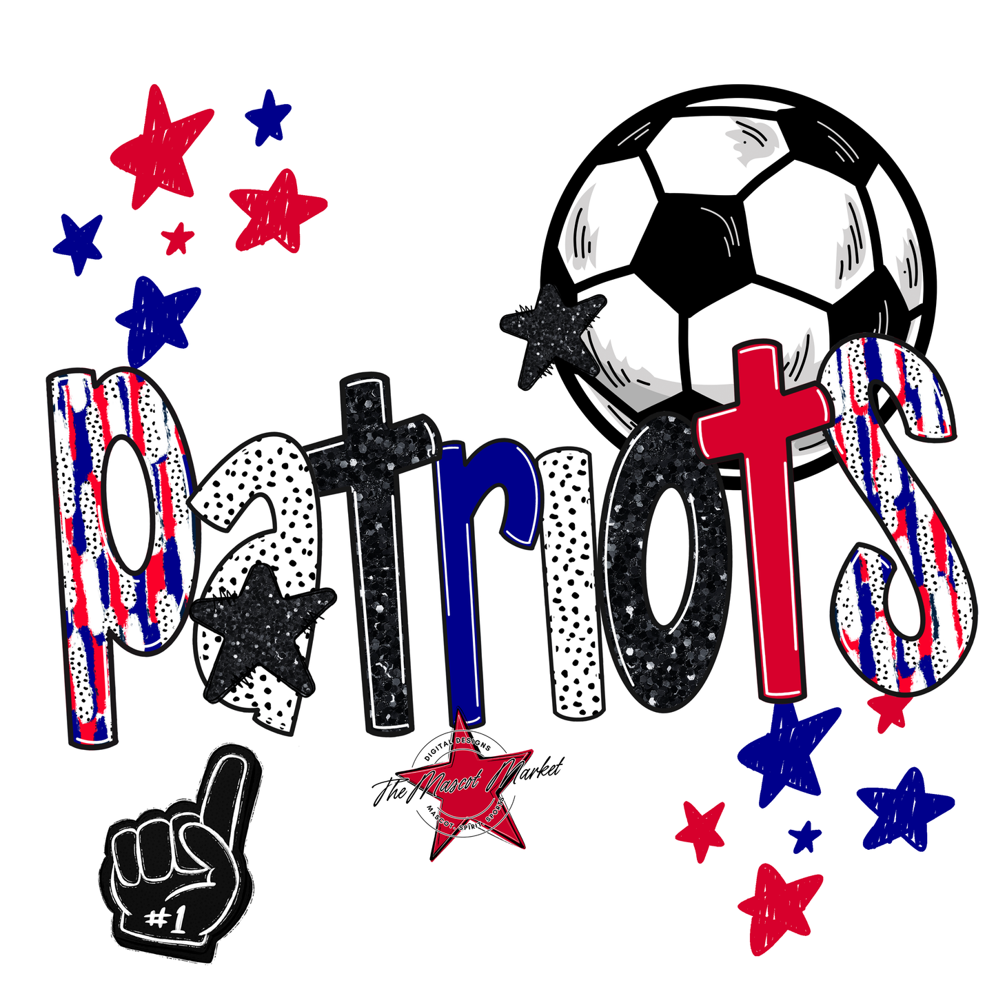 Patriots Soccer Scrape-Blue-Red