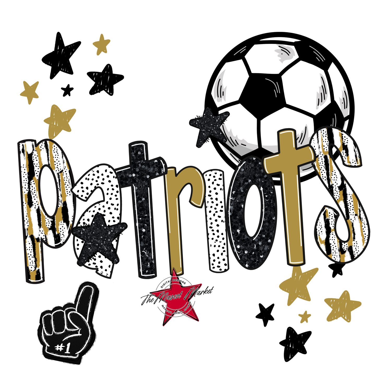 Patriots Soccer Scrape-Gold