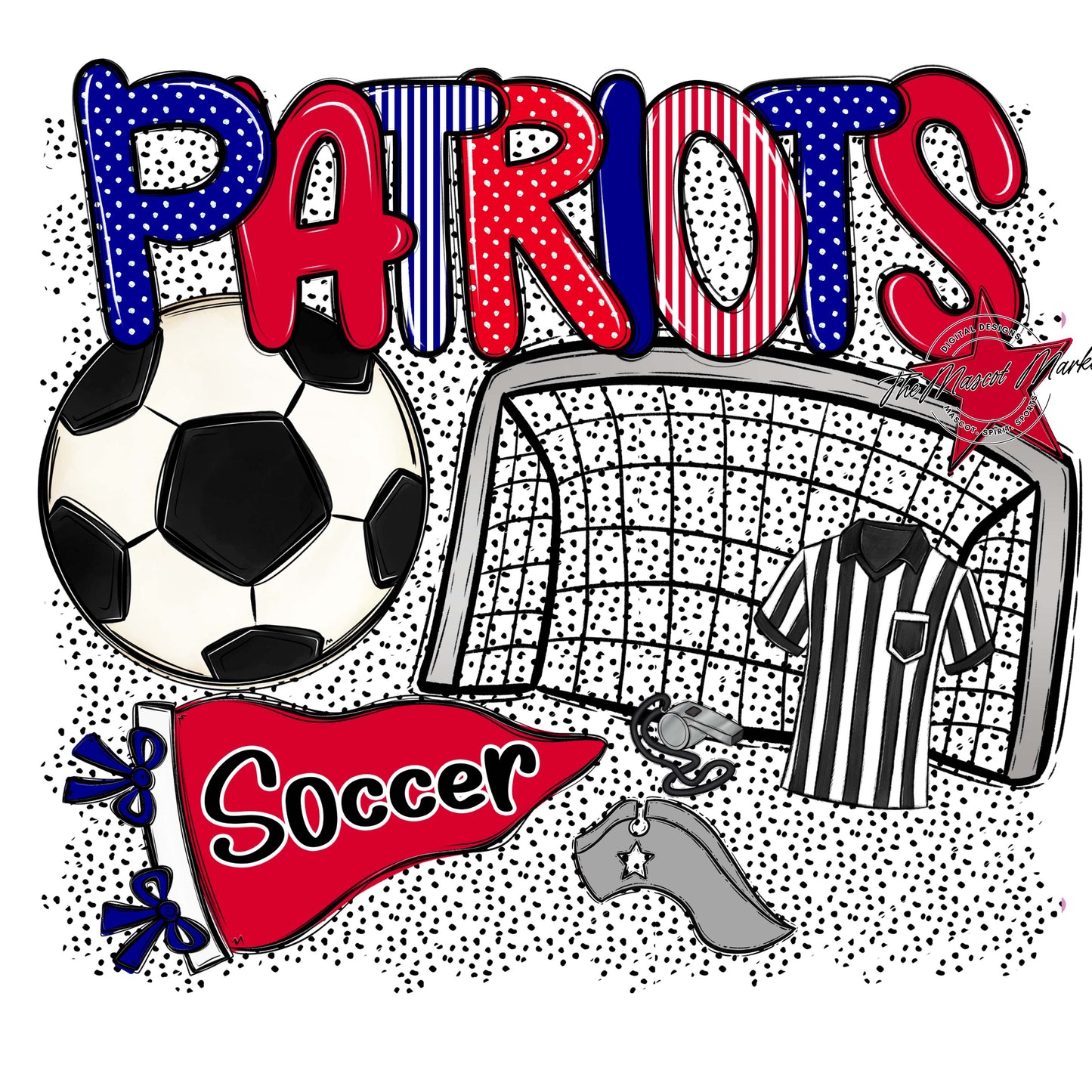 Patriots Soccer Spirit-Blue & Red