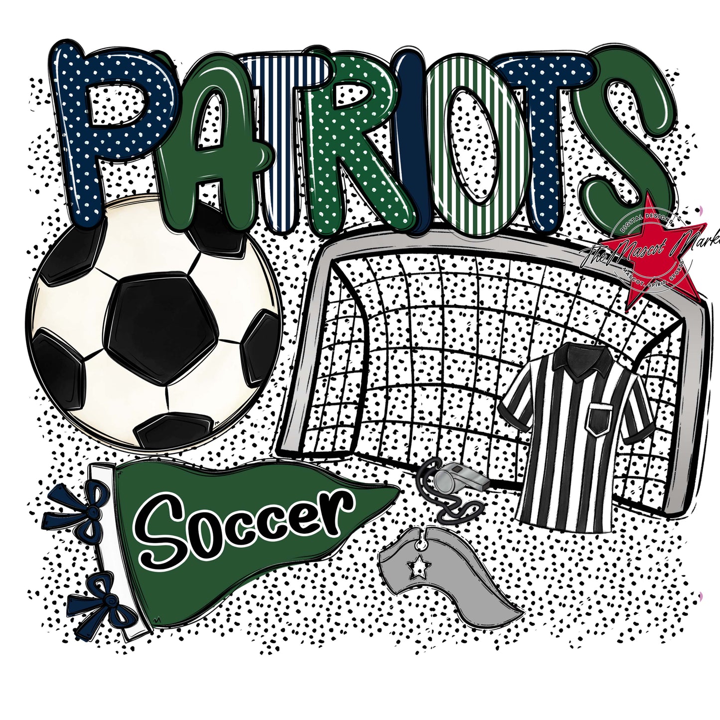 Patriots Soccer Spirit-Navy & Green