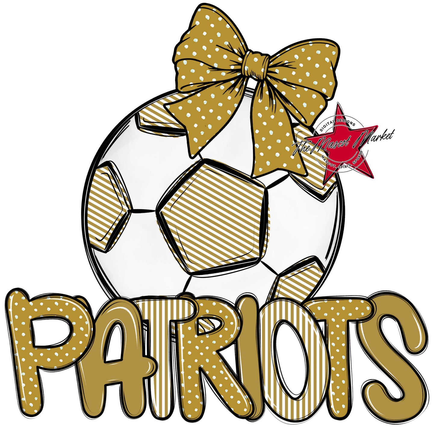 Patriots Soccer Spirit Design-Gold