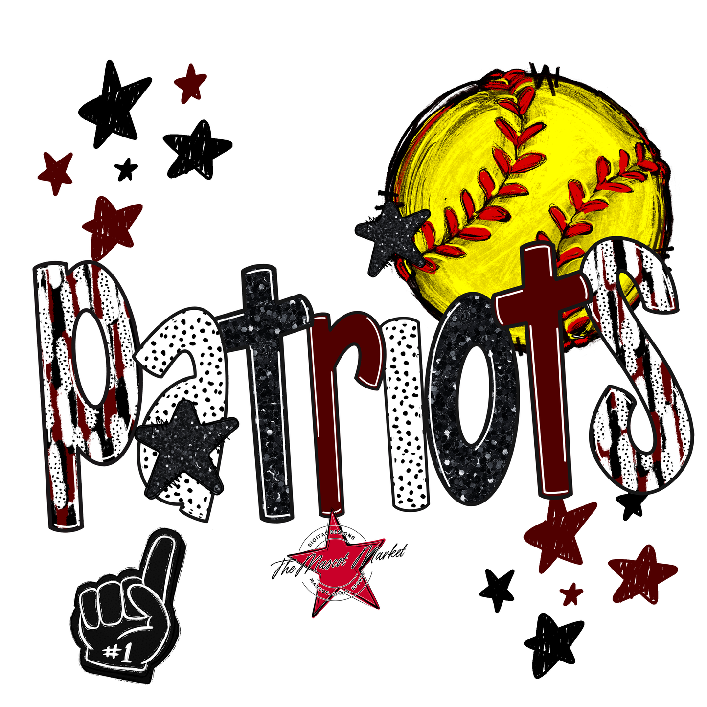Patriots Softball Scrape-Maroon