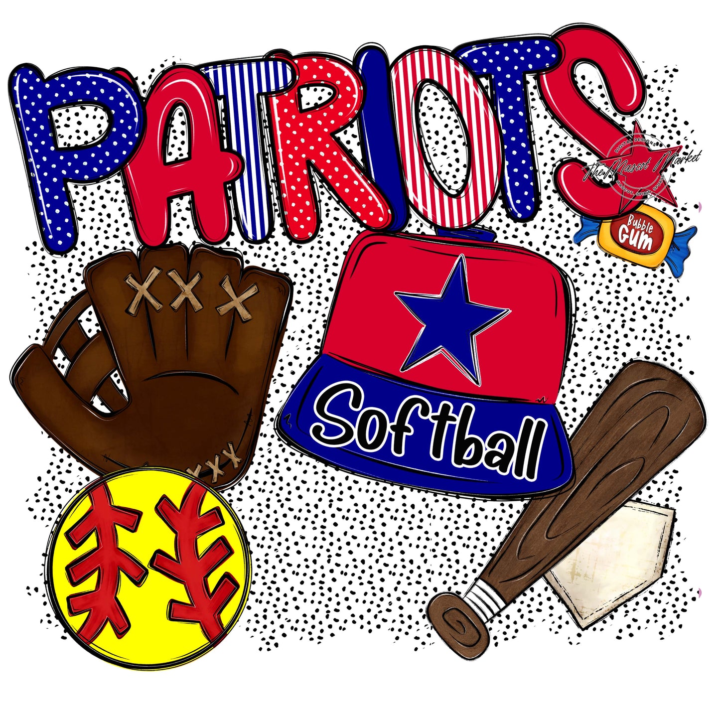 Patriots Softball Spirit-Blue & Red