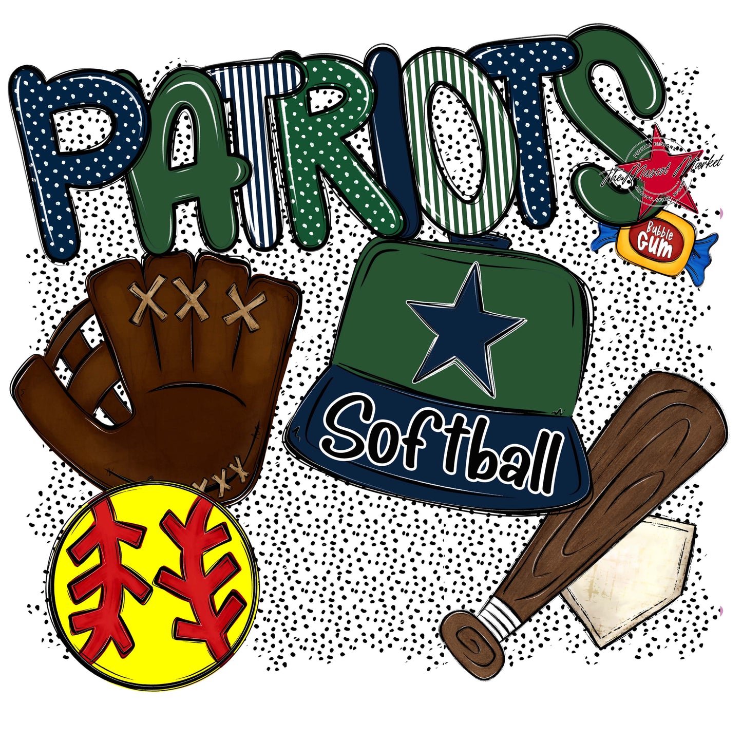 Patriots Softball Spirit-Navy & Green