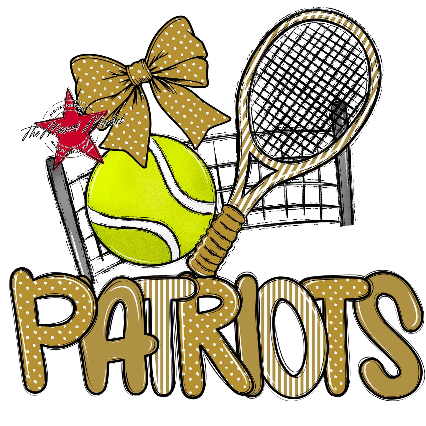 Patriots Tennis Spirit Design-Gold