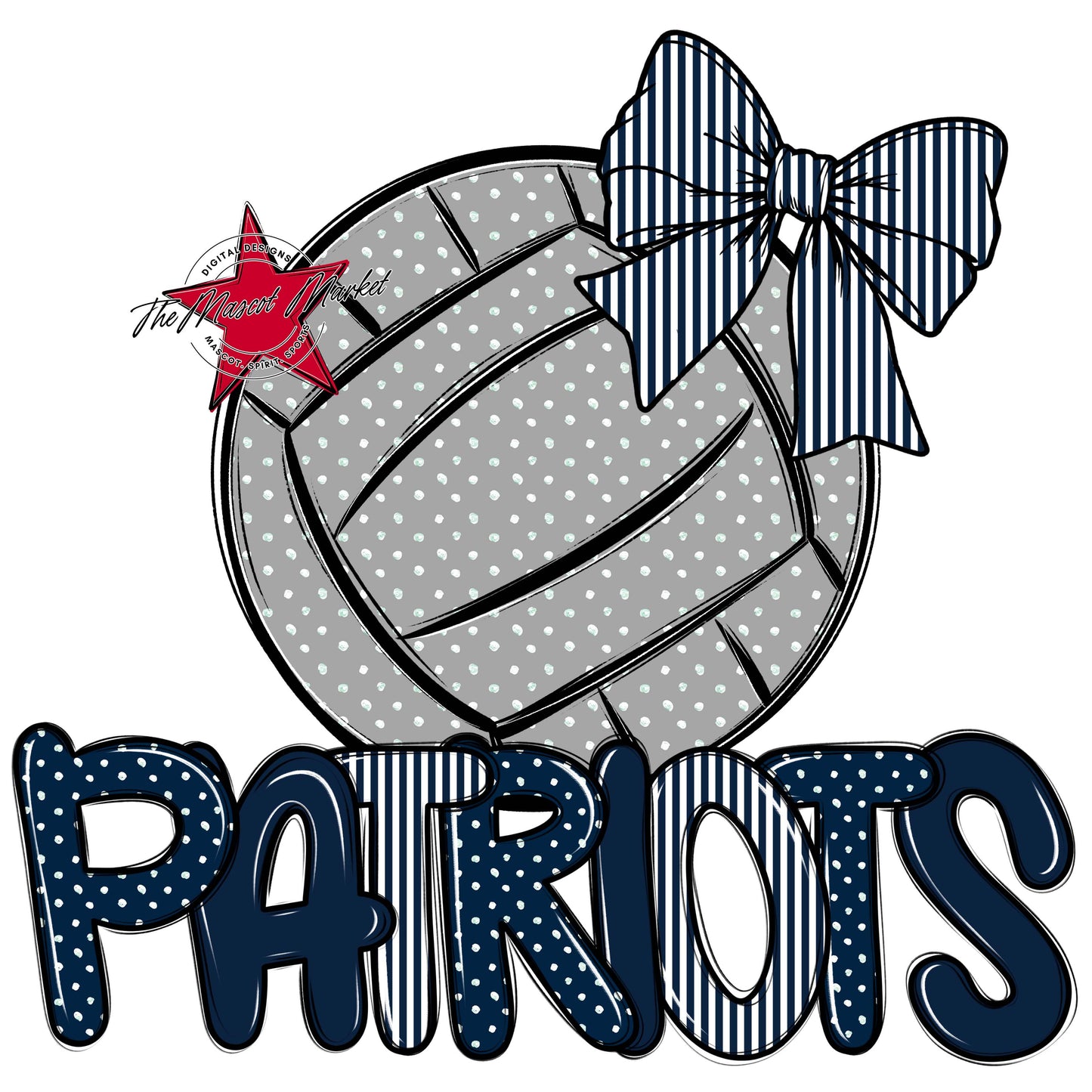 Patriots Volleyball Spirit Design-Navy