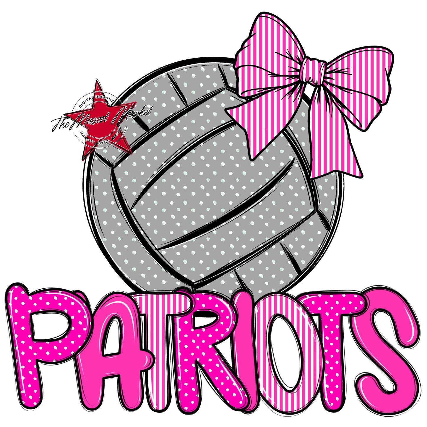 Patriots Volleyball Spirit Design-Pink