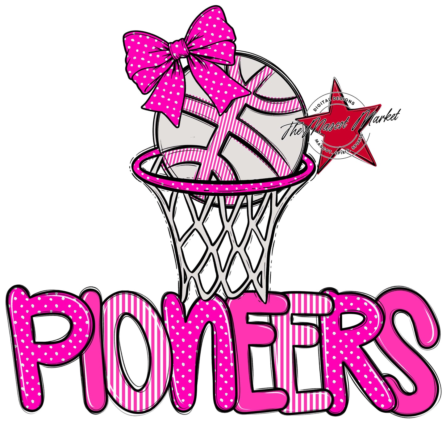 Pioneers Basketball Spirit Design-Pink