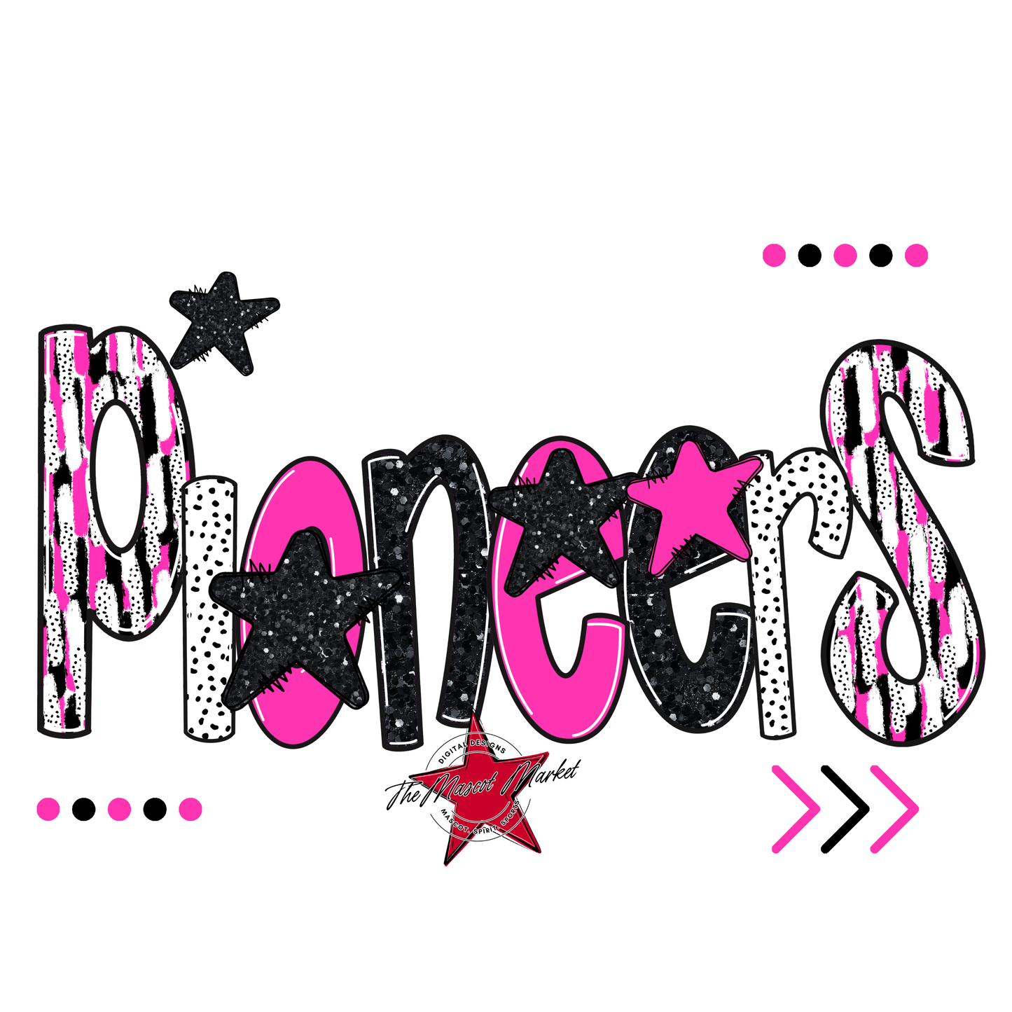 Pioneers Brushstroke Alpha w Arrows-Pink