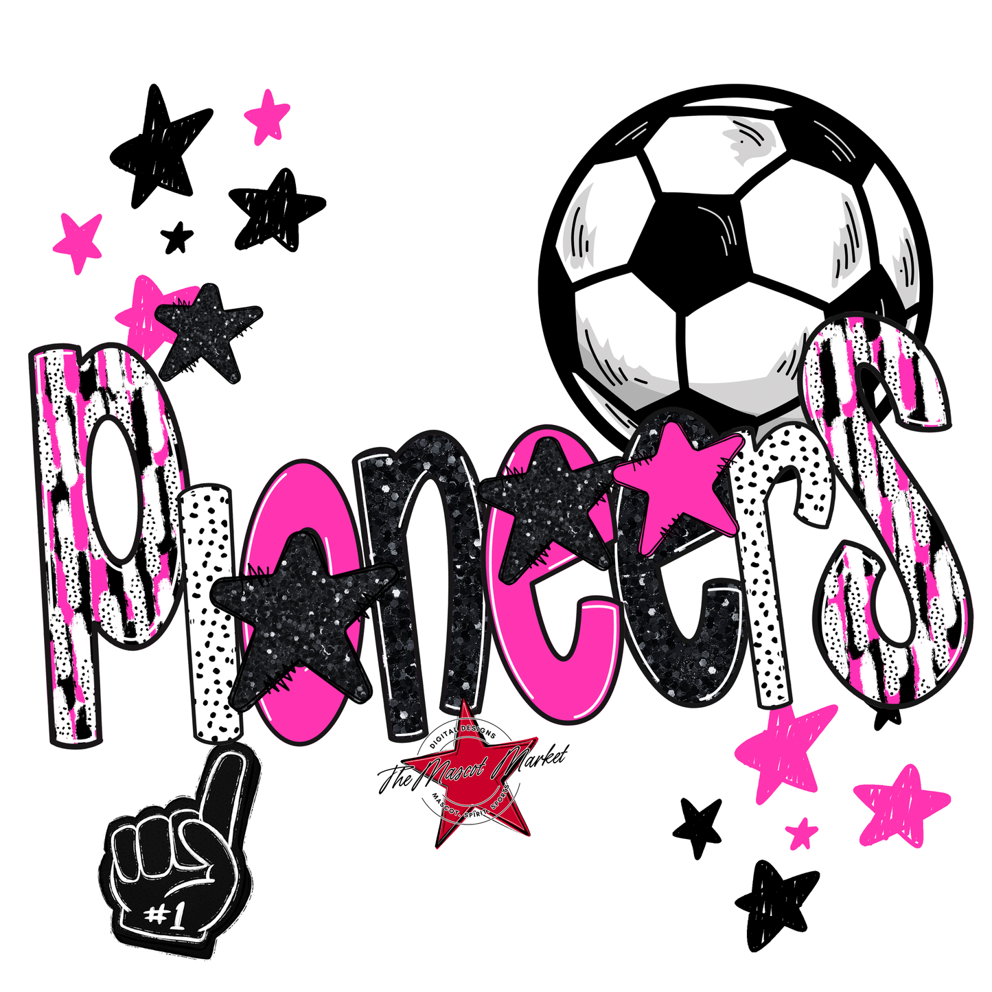 Pioneers Soccer Scrape-Pink