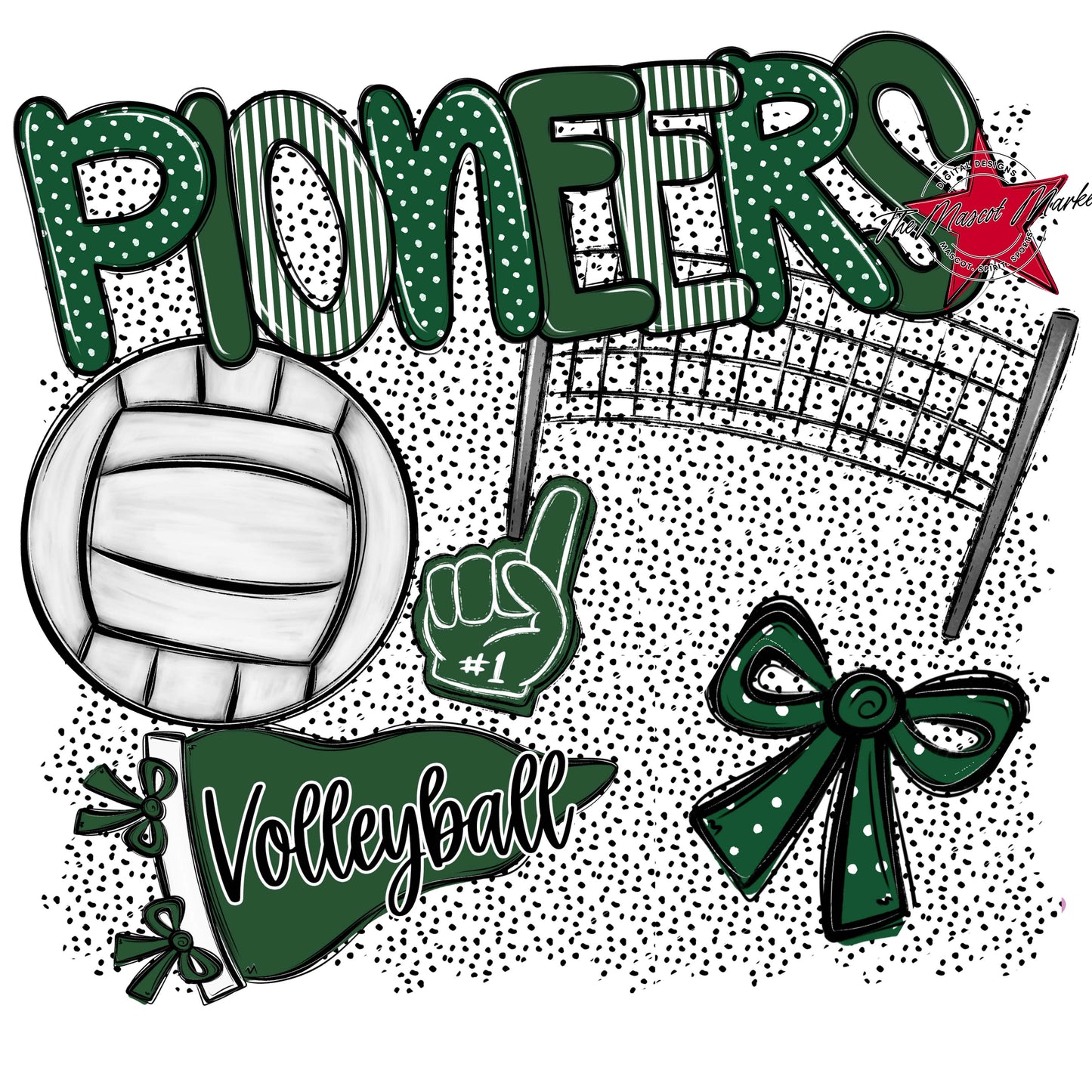 Pioneers Volleyball Spirit-Green
