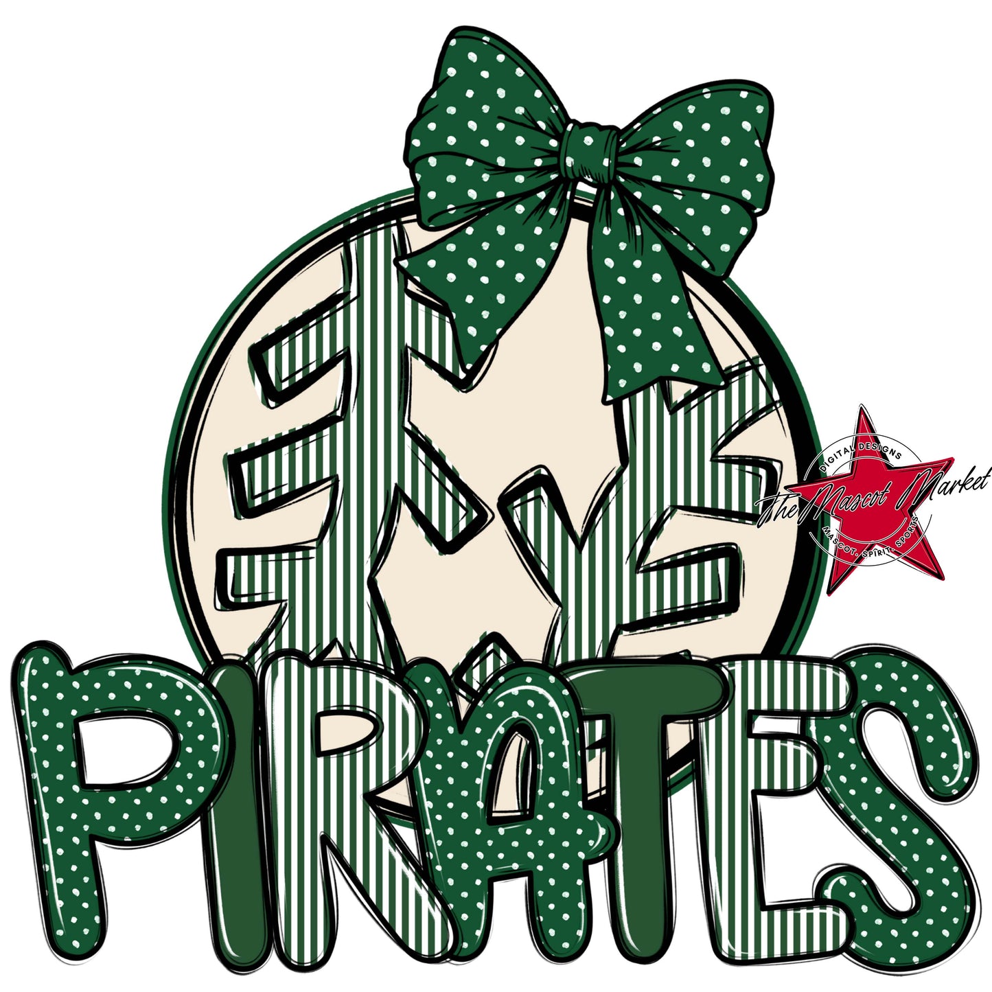 Pirates Baseball-Softball Spirit Design-Green