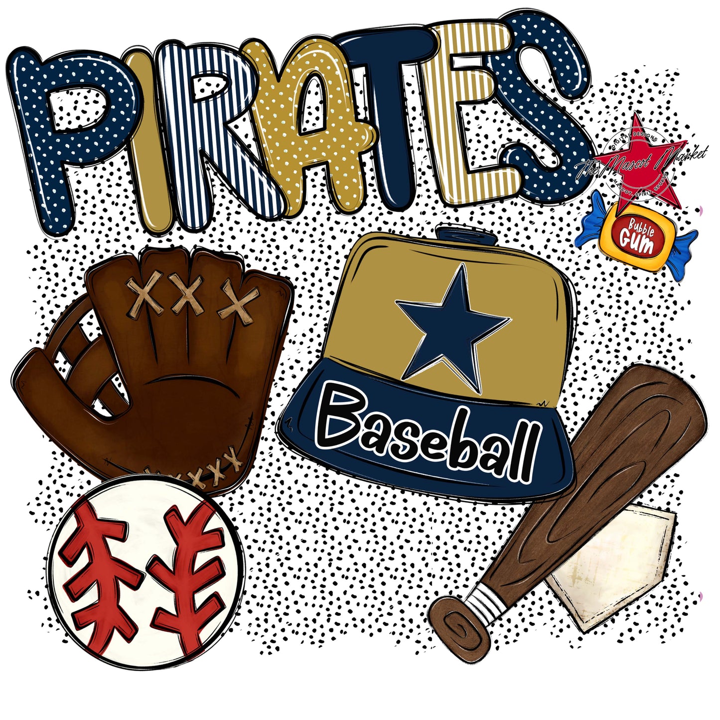 Pirates Baseball Spirit-Navy & Gold