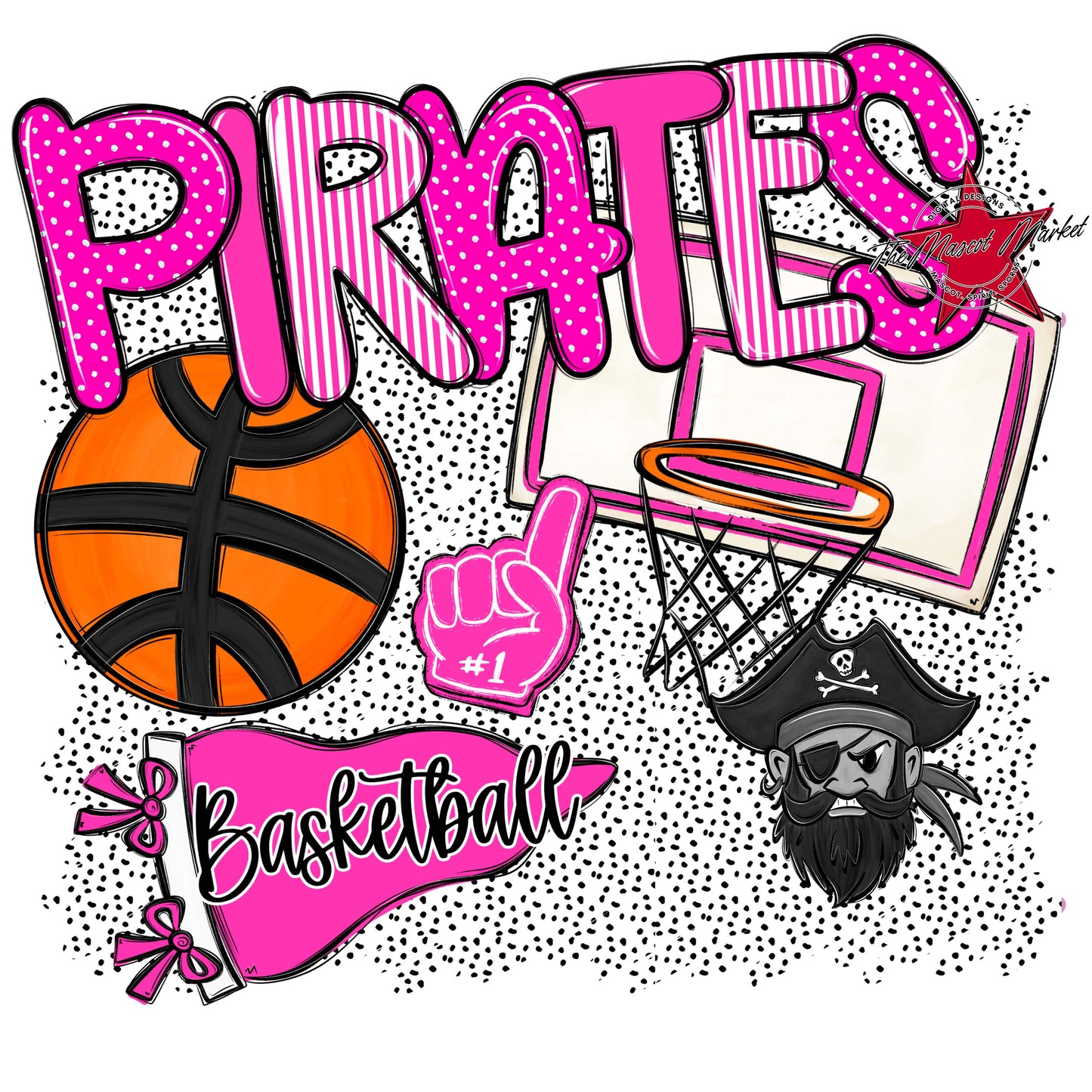 Pirates Basketball Spirit-Pink