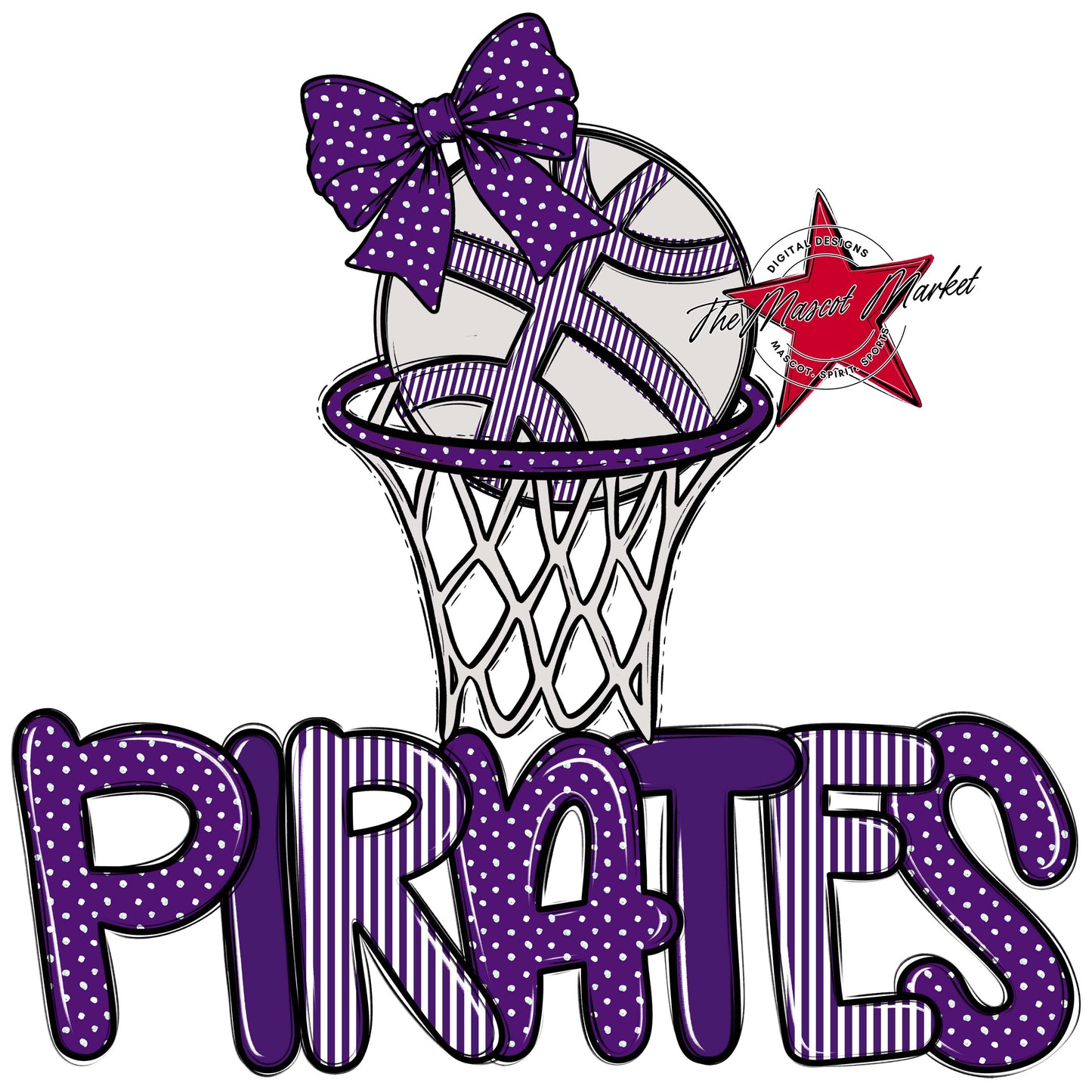 Pirates Basketball Spirit Design-Purple