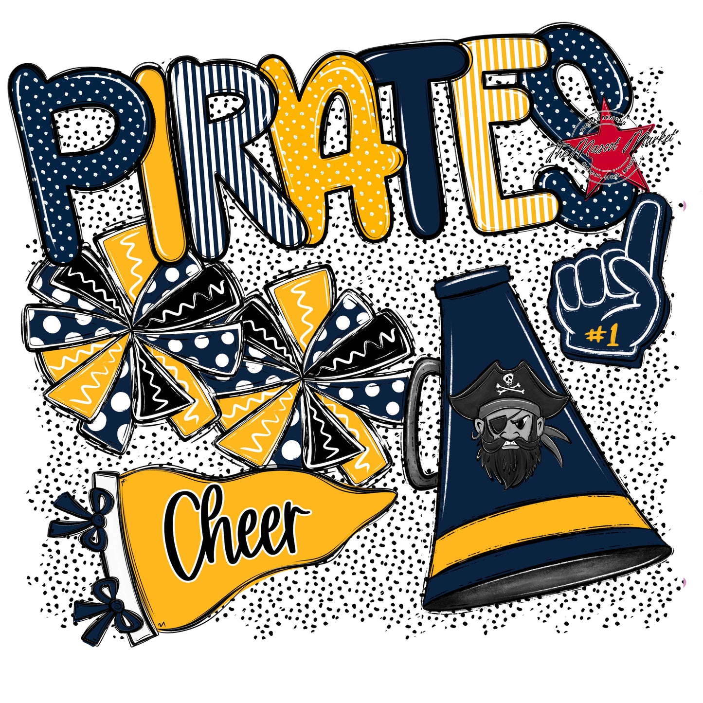 Pirates Cheer Spirit-Navy & Yellow
