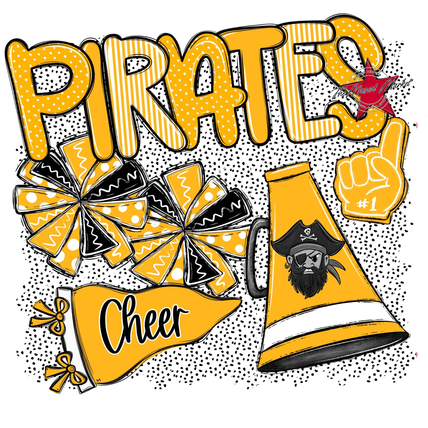 Pirates Cheer Spirit-Yellow
