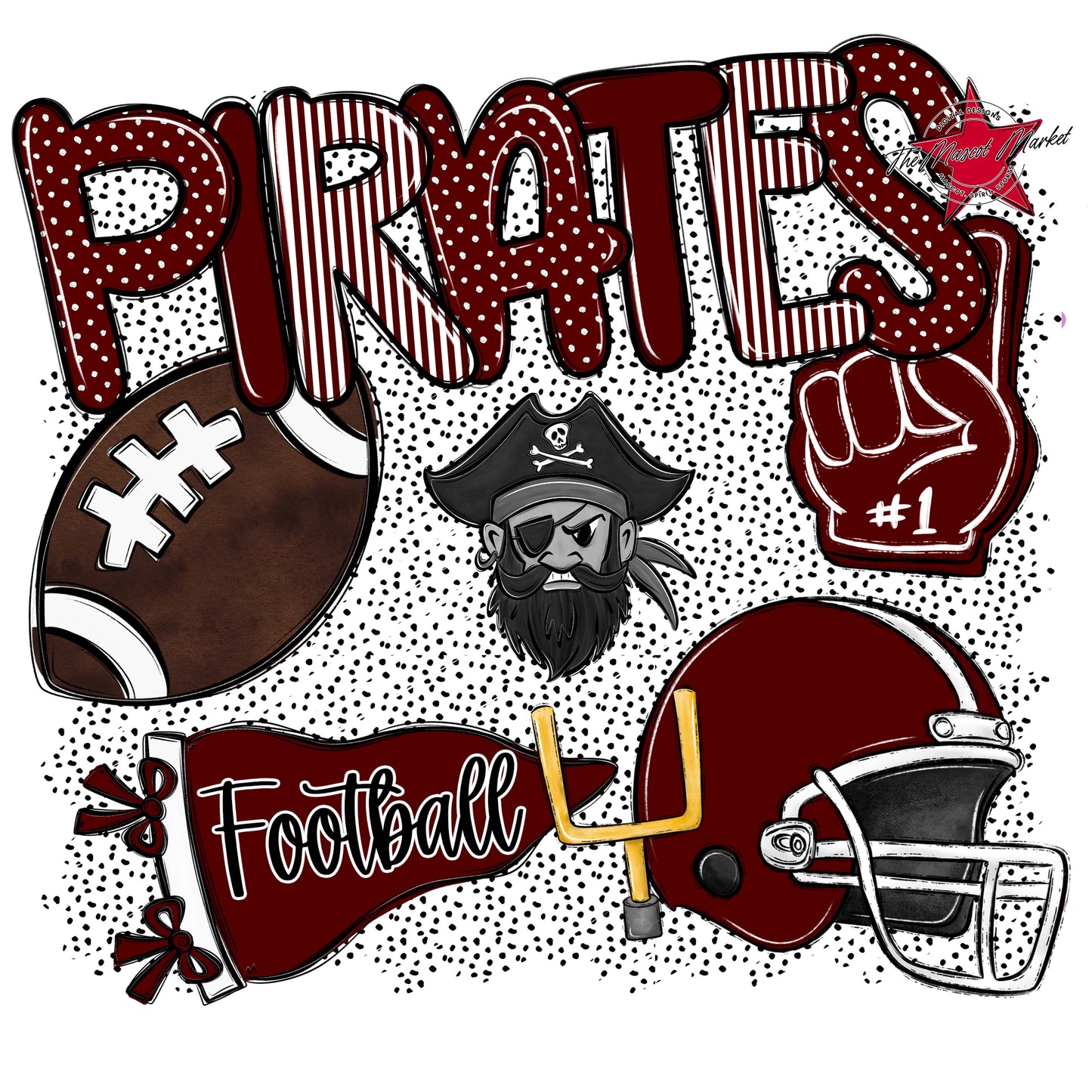 Pirates Football Spirit-Maroon