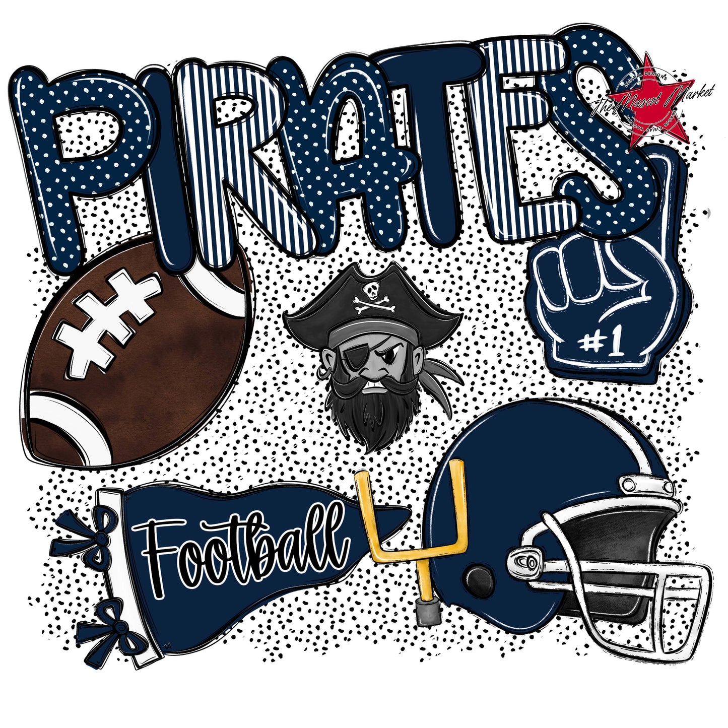 Pirates Football Spirit-Navy