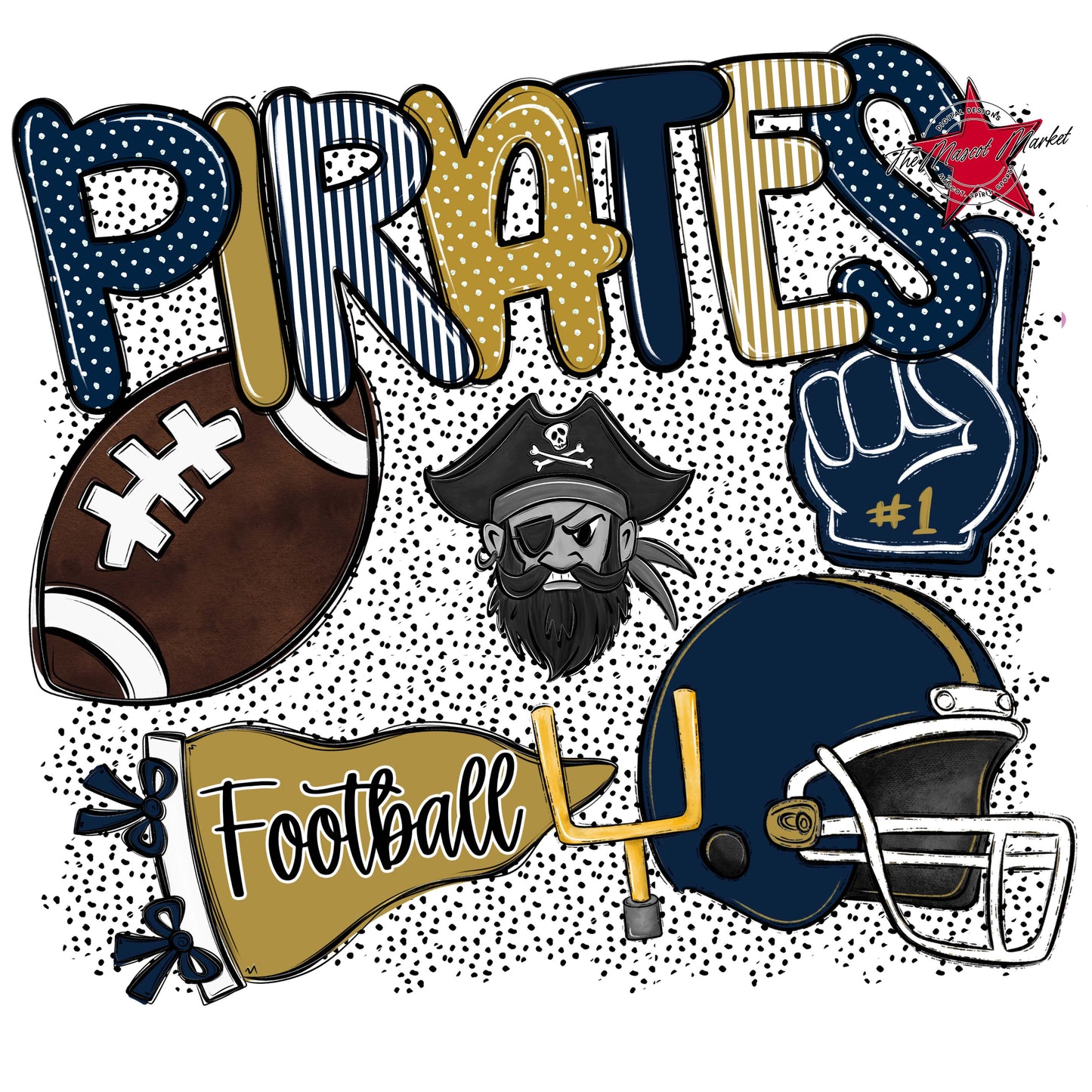 Pirates Football Spirit-Navy & Gold
