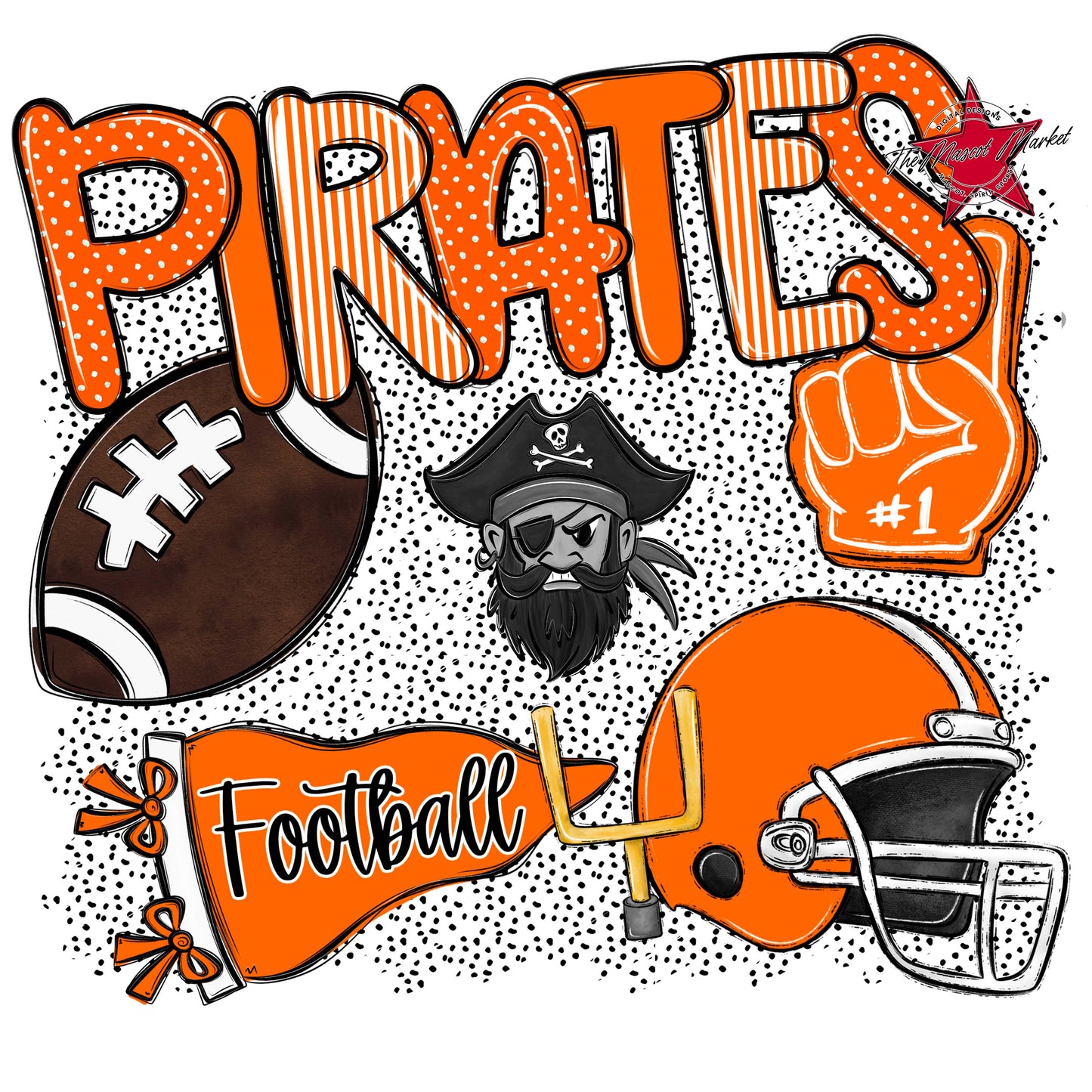 Pirates Football Spirit-Orange