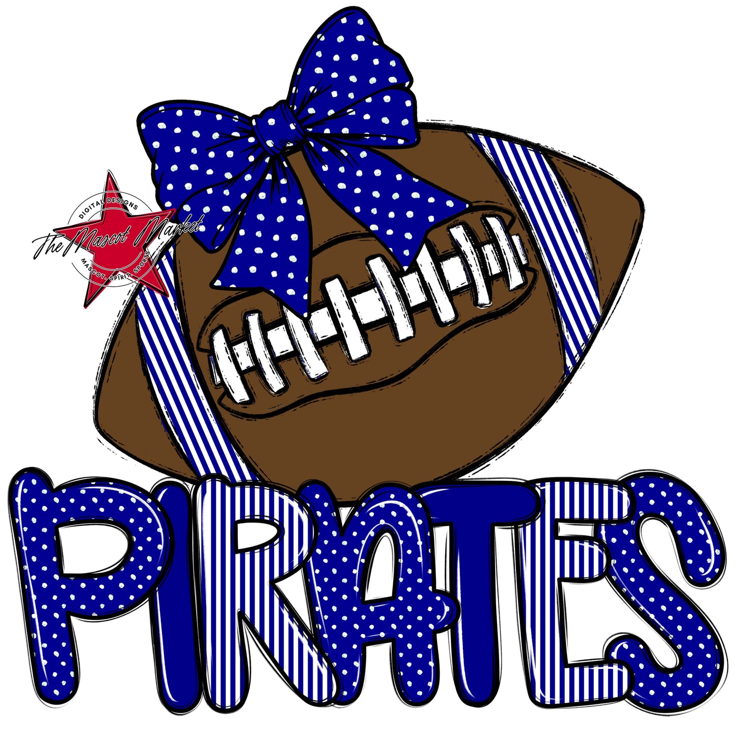 Pirates Football Spirit Design-Blue