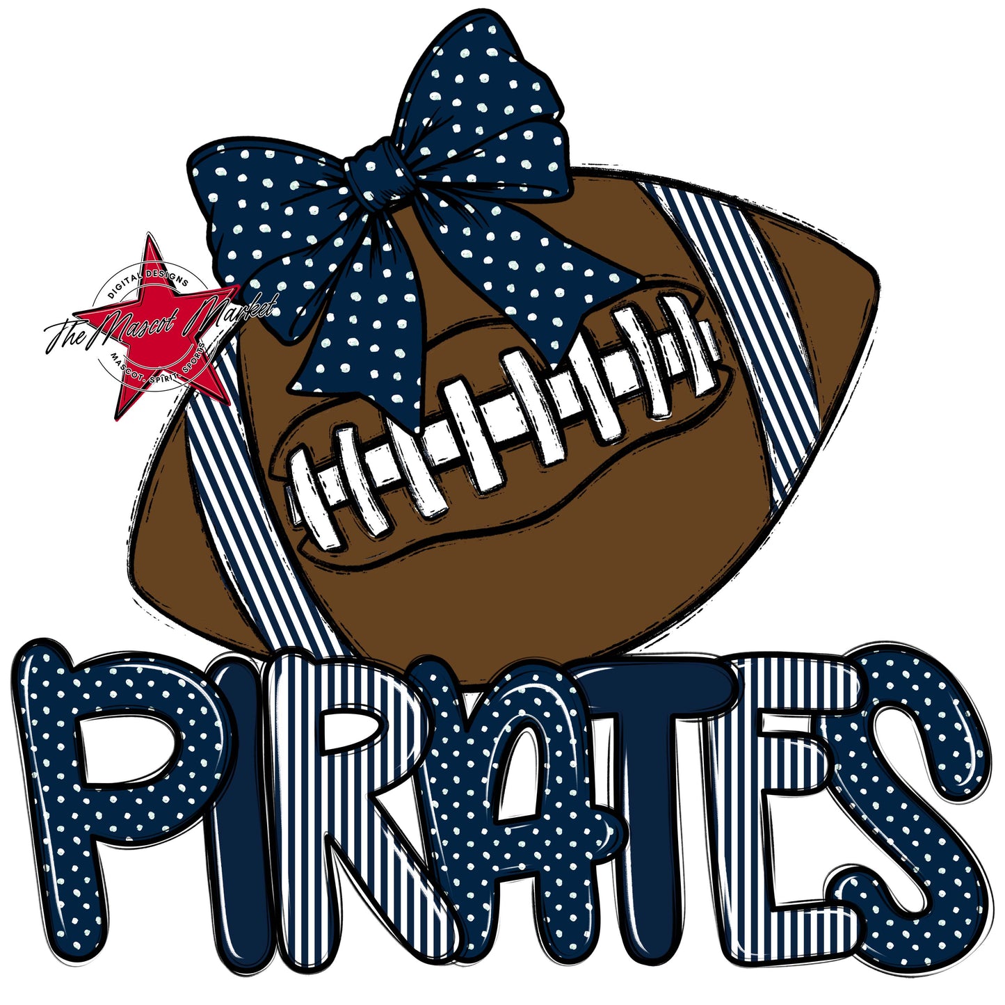 Pirates Football Spirit Design-Navy