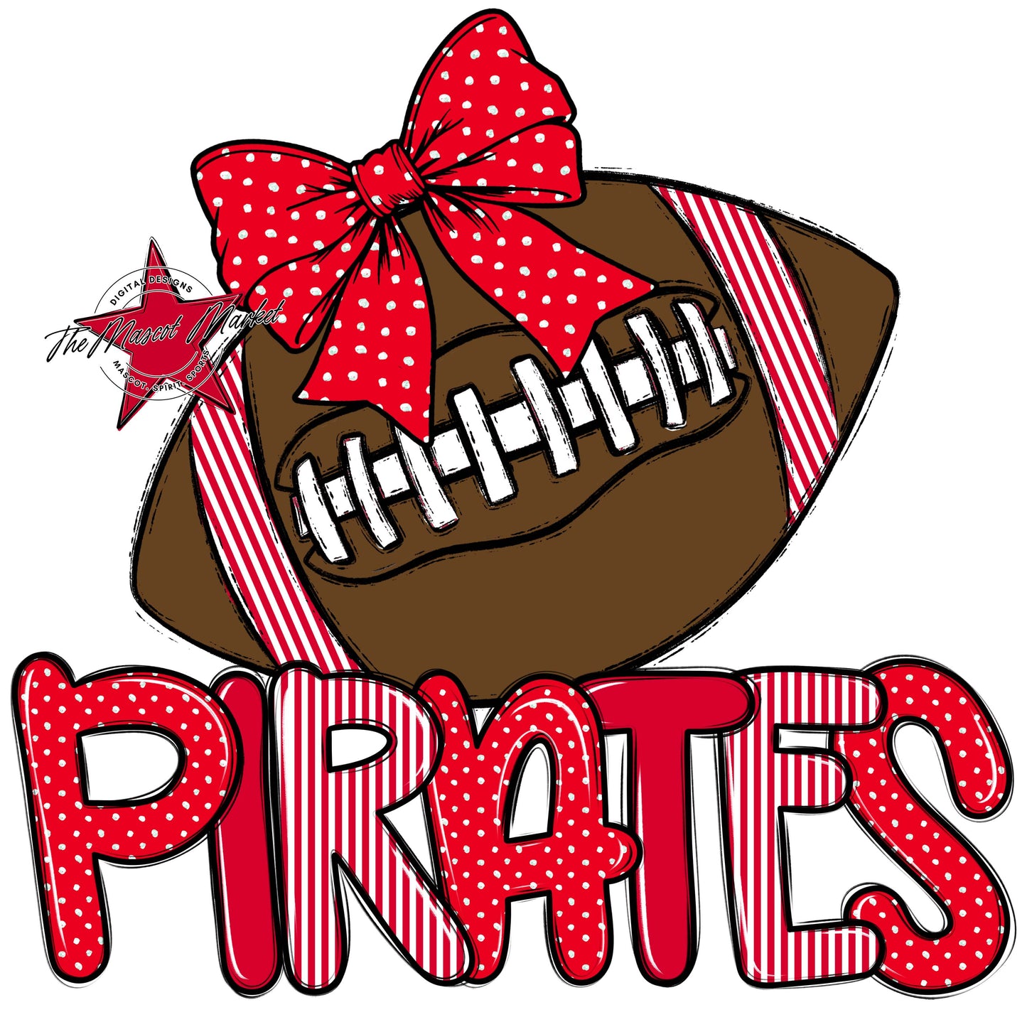 Pirates Football Spirit Design-Red